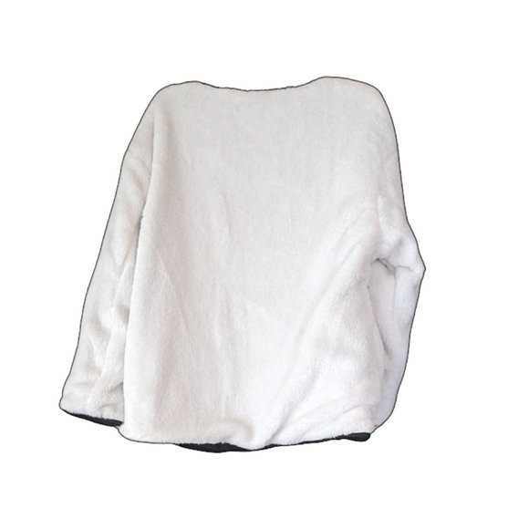 SHEWIN Black Sherpa Puffer Jacket for Women Button Down Reversible Quilted Med - Picture 5 of 8